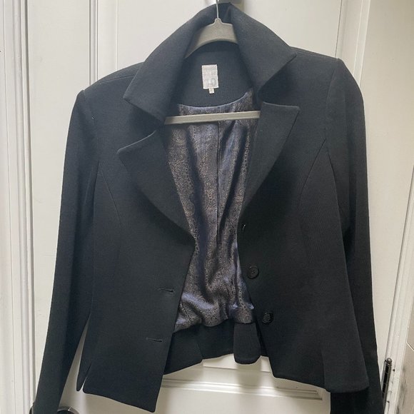 Two Ten Ten Black Blazer with paisley lining - Picture 1 of 4